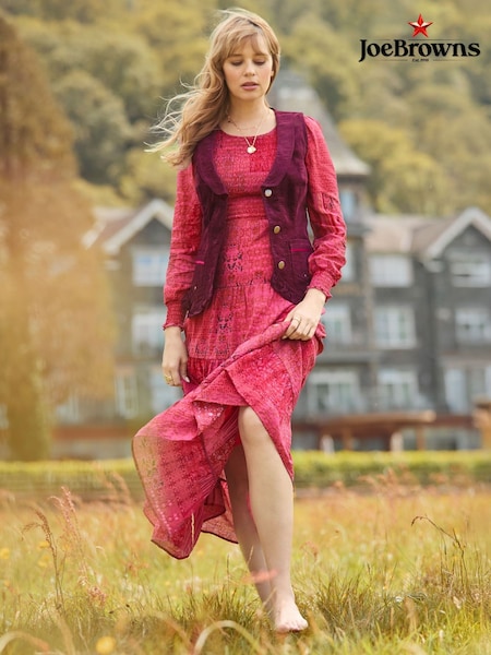 Joe Browns Purple Frilled Cord Waistcoat (Y14779) | £53