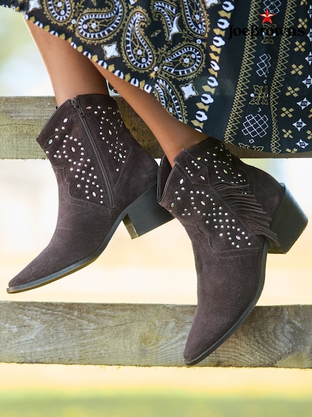 Joe Browns Brown Embellished Suede Boots (Y14786) | £90