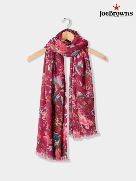 Joe Browns Red Autumn Chic Lightweight Floral Scarf (Y14799) | £30