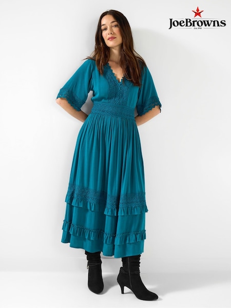 Joe Browns Blue Flattering Boho Lace Dress (Y14811) | £70
