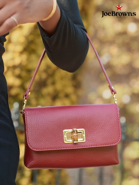 Joe Browns Red Bamboo Style Closure Mini Leather Bag (Y14825) | £54