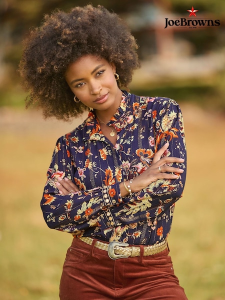 Joe Browns Blue Boho Mirror Trim Blouse (Y14849) | £52