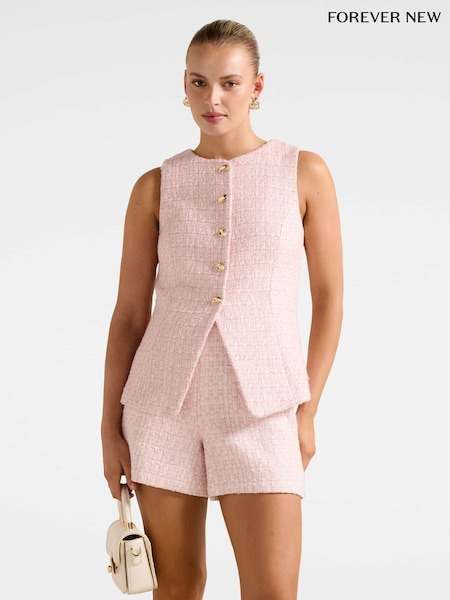 Forever New Pink Lisa Boucle Waistcoat (Y14919) | £70