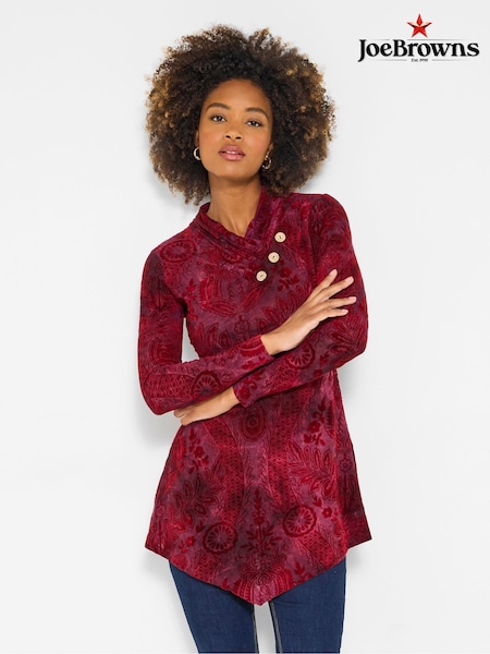 Joe Browns Red Pleated V-Neck Tunic (Y15093) | £55