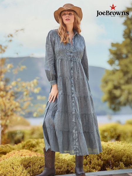 Joe Browns Grey Petite Embroidered Shirt Dress (Y15134) | £70