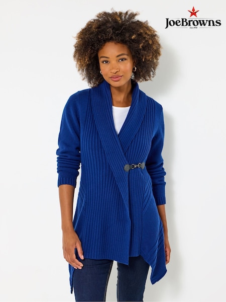 Joe Browns Blue Shawl Collar Buckled Cardigan (Y15140) | £60