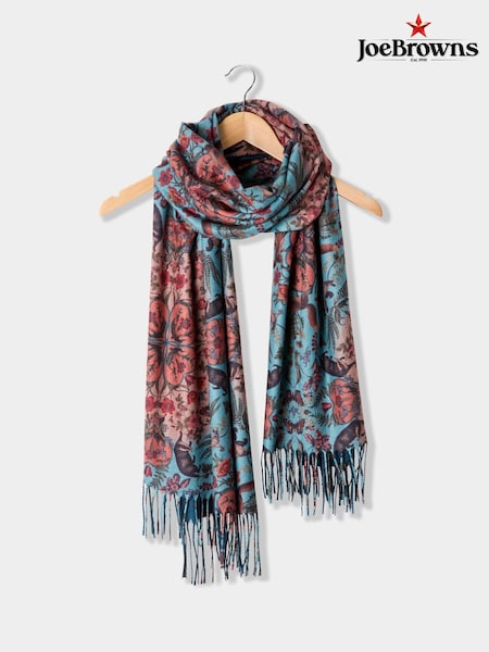 Joe Browns Blue Woodland Forest And Animal Print Scarf (Y15152) | £35