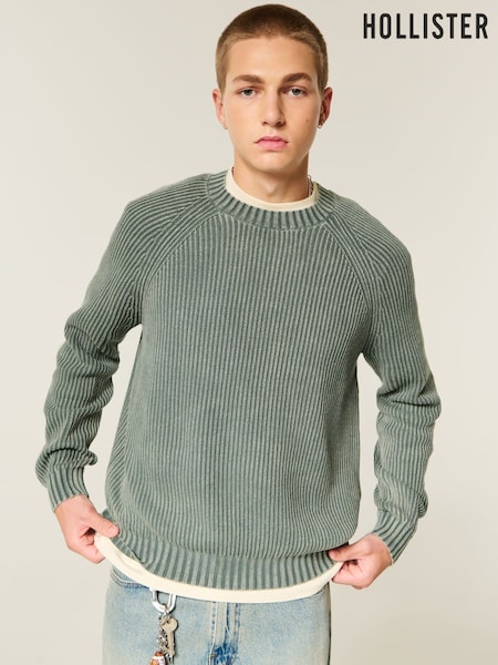 Long Sleeve Washed Crew Neck Jumper (Y15196) | £40
