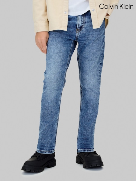 Calvin Klein Blue Washed Dad Jeans (Y15271) | £60 - £75