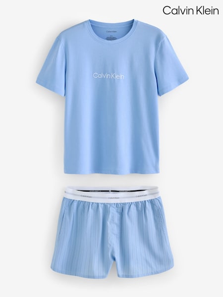 Calvin Klein Blue Shorts Pyjamas Set (Y15338) | £60