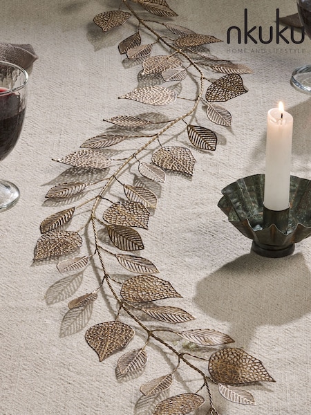 Nkuku Antique Brass Charita Christmas Garland (Y15380) | £45