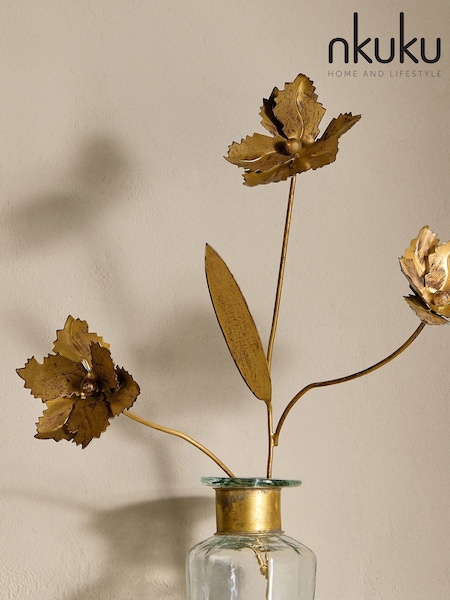 Nkuku Brass San Stem Floral Decoration (Y15382) | £18