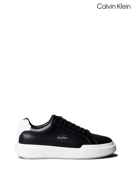 Calvin Klein Off White Leather Durable Traction NYC Trainers (Y15549) | £120