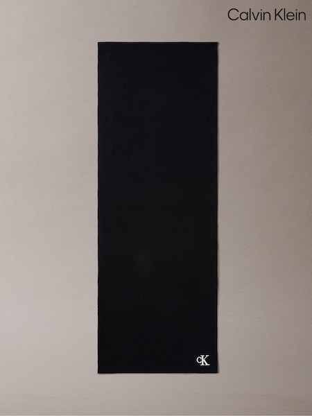 Calvin Klein Black Signature Logo Scarf (Y15572) | £45