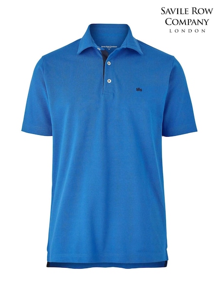 Savile Row Company Classic Fit Cotton Pique Short Sleeve Polo Shirt (Y15641) | £35