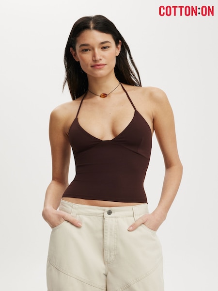 Cotton On Brown Hold Me Halter Top (Y15762) | £18