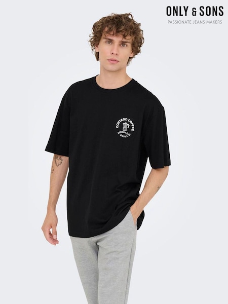 Only & Sons Black Backprint Graphic T-Shirt (Y15765) | £22