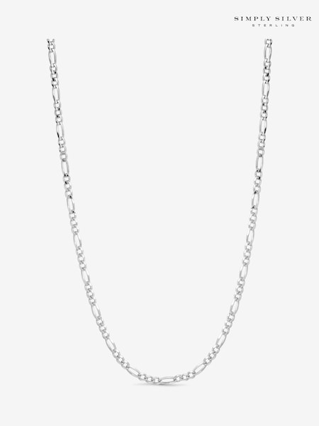 Simply Silver 925 Sterling Silver Figaro Chain Necklace (Y15925) | £50