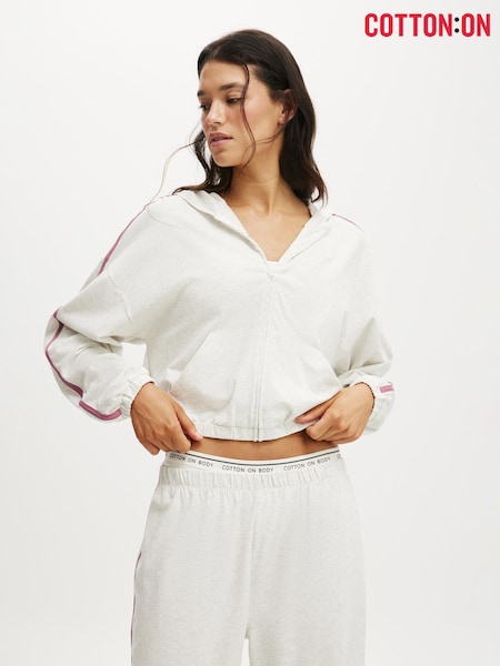 Cotton On White Departure Lounge Crop Hoodie (Y16041) | £30