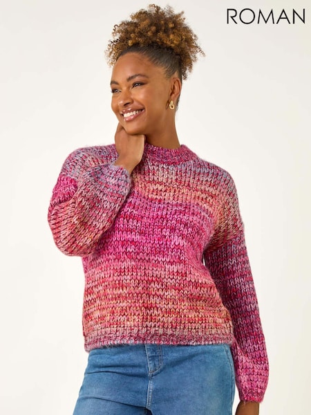 Roman Pink Metallic Ombre Knit Jumper (Y16192) | £45