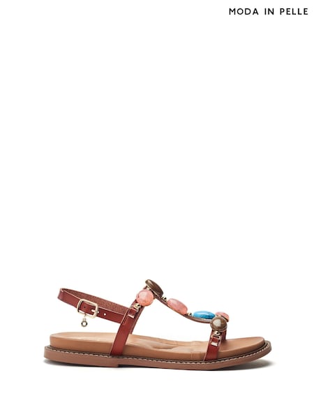 Moda in Pelle Nicca Jewel Stone T-Bar Comfort Sandals (Y16233) | £79
