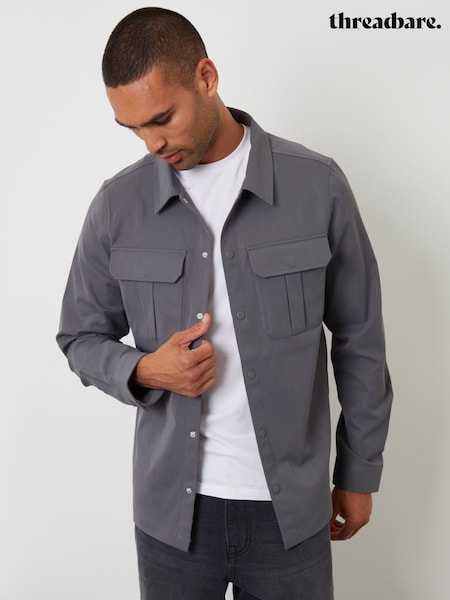 Threadbare Grey Cargo Pocket Shacket (Y16253) | £28