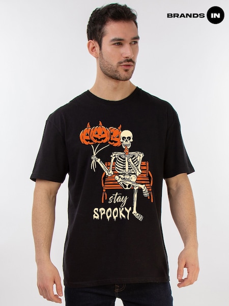 Brands In Black Halloween Stay Spooky T-shirt (Y16384) | £19