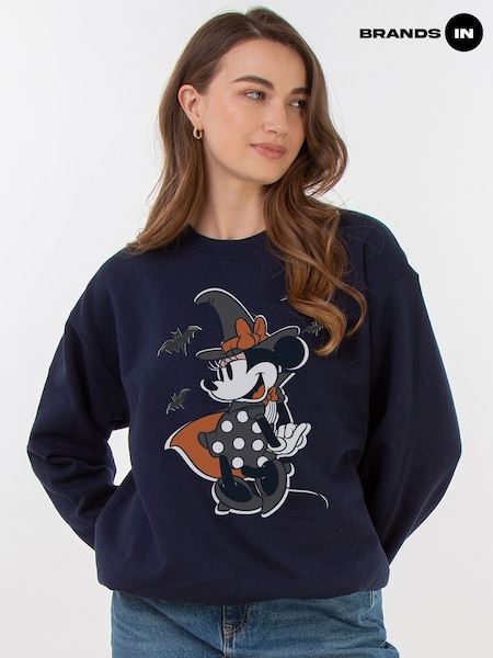 Brands In Blue Minnie Mouse Witch Halloween Sweat Top (Y16390) | £36