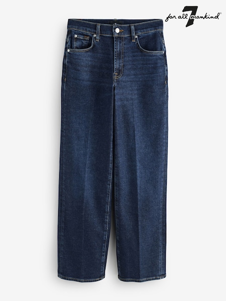 7 For All Mankind Blue Stovepipe Straight Blue Crest Jeans (Y16564) | £240