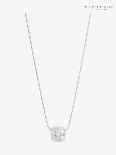Simply Silver 925 Sterling Silver Pave Charm Pendant (Y16590) | £45