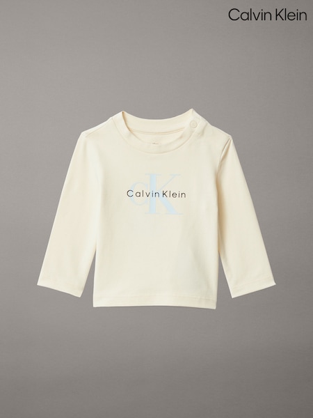 Calvin Klein Grey Newborn Long Sleeve T-Shirt (Y16647) | £27