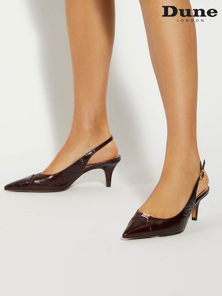 Dune London Red Distinctive Brand Plated Slingback Shoes (Y16654) | £99