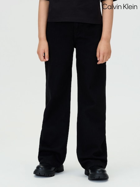 Calvin Klein Black High Rise Wide Leg Jeans (Y16740) | £55