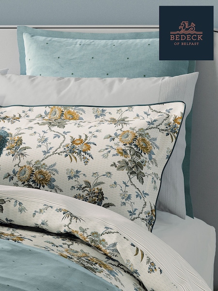 Bedeck of Belfast Duck Egg Sybil Quilted Pillowsham (Y16884) | £60