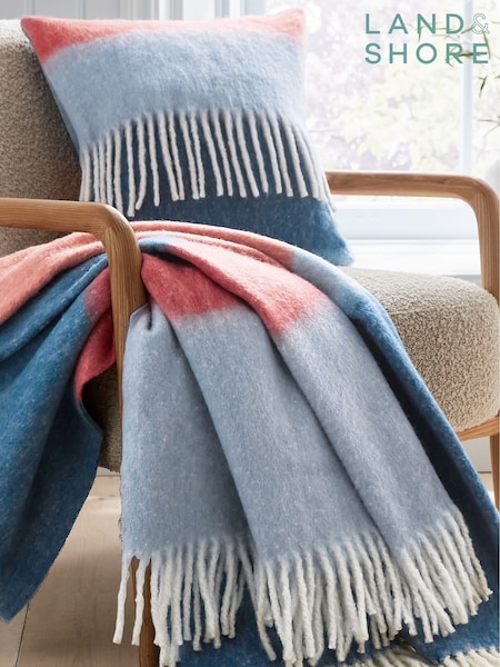 Land & Shore Blue Red Landscape Cosy Knit Cushion (Y16929) | £45