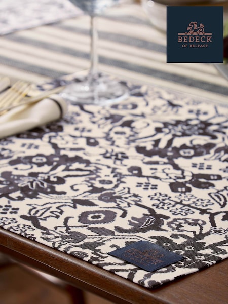 Bedeck of Belfast Set of 2 Charcoal Saja 100% Cotton Placemats (Y16953) | £18