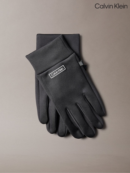 Calvin Klein Black Technical Stretch Touchscreen Gloves (Y16987) | £40