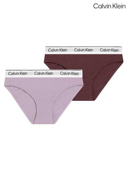 Calvin Klein Pink Modern Cotton Bikini Briefs 2 Pack (Y17032) | £23