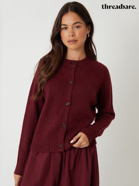 Threadbare Red Button Up Knitted Cardigan (Y17151) | £25