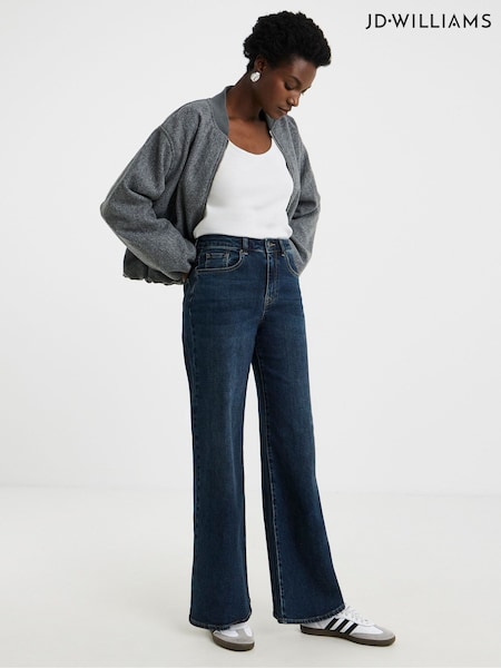 JD Williams Blue Authentic Wide Leg Jeans (Y17343) | £38