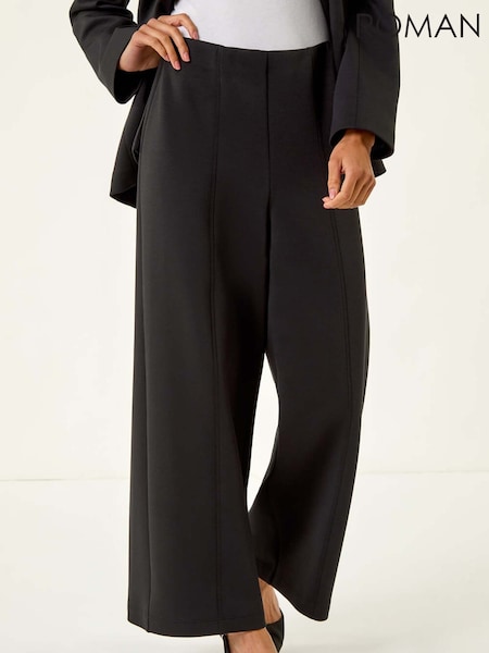 Roman Black Petite Front Seam Stretch Trousers (Y17441) | £32