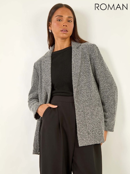 Roman Black Petite Herringbone Pocket Blazer (Y17453) | £58