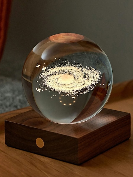 Gingko Walnut Amber Crystal Light with 3D Laser Galaxy (Y17572) | £45