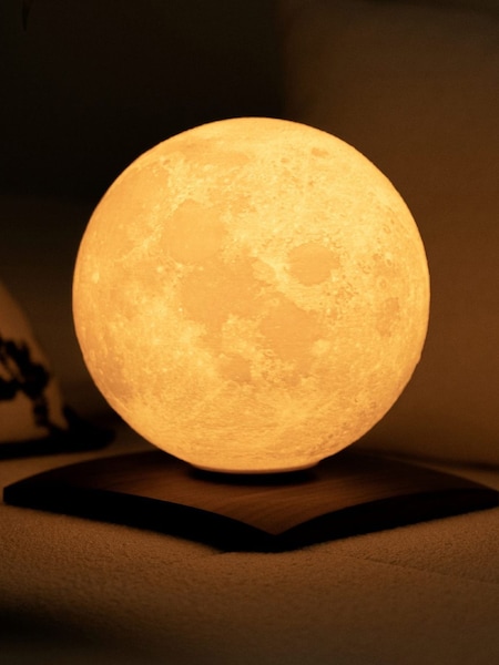 Gingko Walnut Smart Mini Luna Spin Lamp (Y17576) | £69