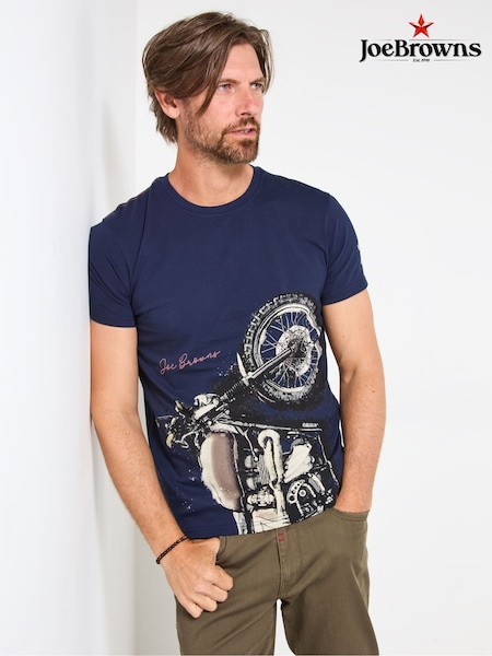 Joe Browns Blue Bike Adventure Inspired Mens Graphic T-Shirt (Y17615) | £29