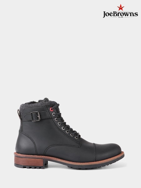 Joe Browns Black Lone Road Leather Boots (Y17622) | £90
