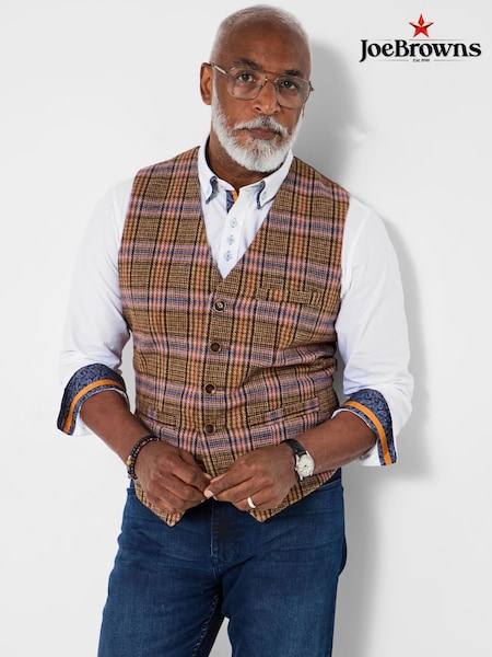 Joe Browns Brown Check Front Waistcoat (Y17623) | £64