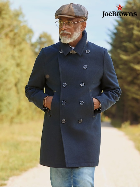 Joe Browns Blue Double-Breasted Coat (Y17648) | £105