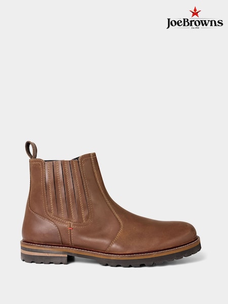 Joe Browns Brown Distressed Leather Chelsea Boots (Y17649) | £90
