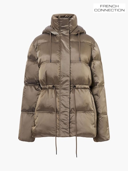 French Connection Green Kendra Nylon Puffer Jacket (Y17676) | £175